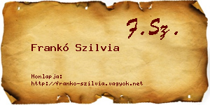 Frankó Szilvia névjegykártya