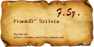 Frankó Szilvia névjegykártya