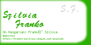 szilvia franko business card